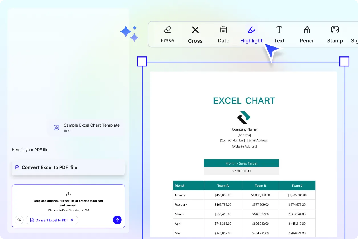 Free AI Convert Excel to PDF Editor, Free Convert XLSX to PDF Online